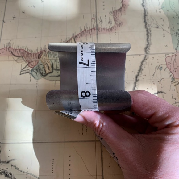 Handmade Upcycled Brushed Steel Cuff Bracelet S M - Picture 7 of 7